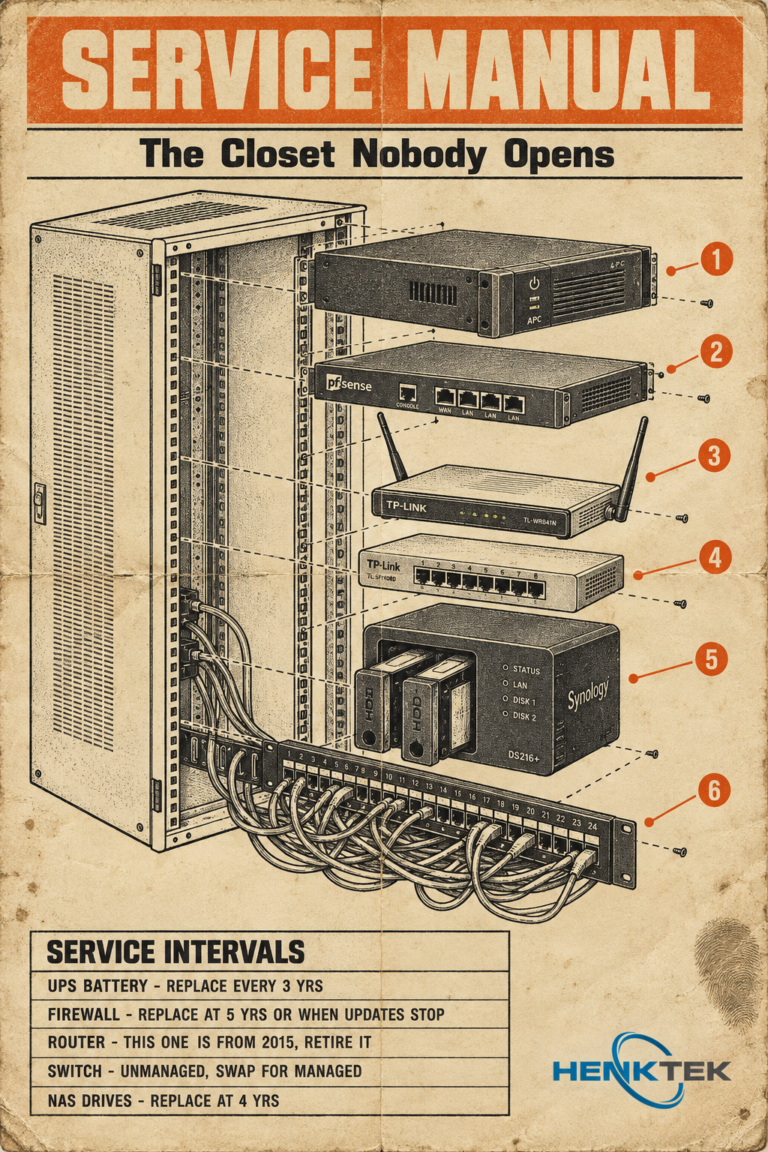 Service Manual: The Closet Nobody Opens security awareness poster