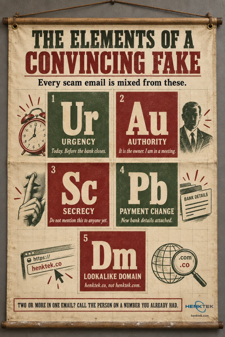 The Elements of a Convincing Fake security awareness poster