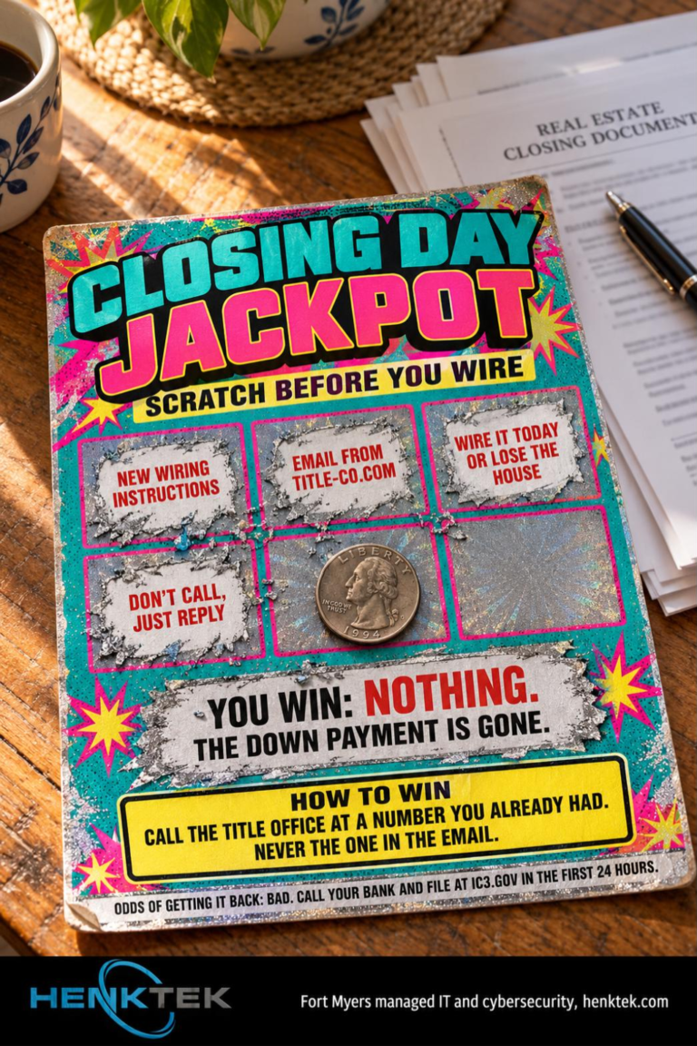Closing Day Jackpot security awareness poster